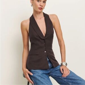 NWT Reformation Alistair Vest Brown Size 10